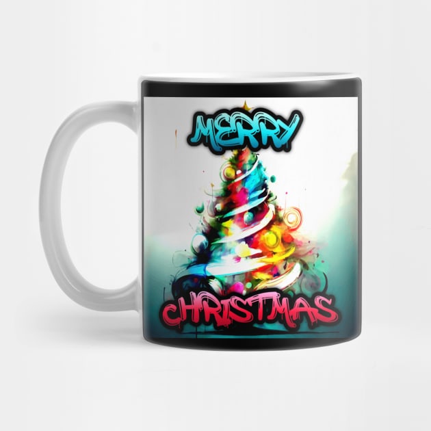 Merry Christmas - Beautiful Christmas Tree - Winter Graphic Graffiti Art - Holiday Gift by MaystarUniverse